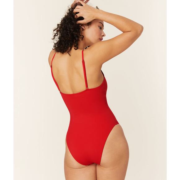 Andie Swim The Amalfi Eco Nylon One Piece in Cherry Red S NWT - Picture 8 of 8
